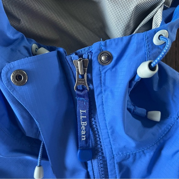 L.L. Bean Rain Jacket Womens Blue Black Windbreaker Hooded Light Size Small - Picture 6 of 14